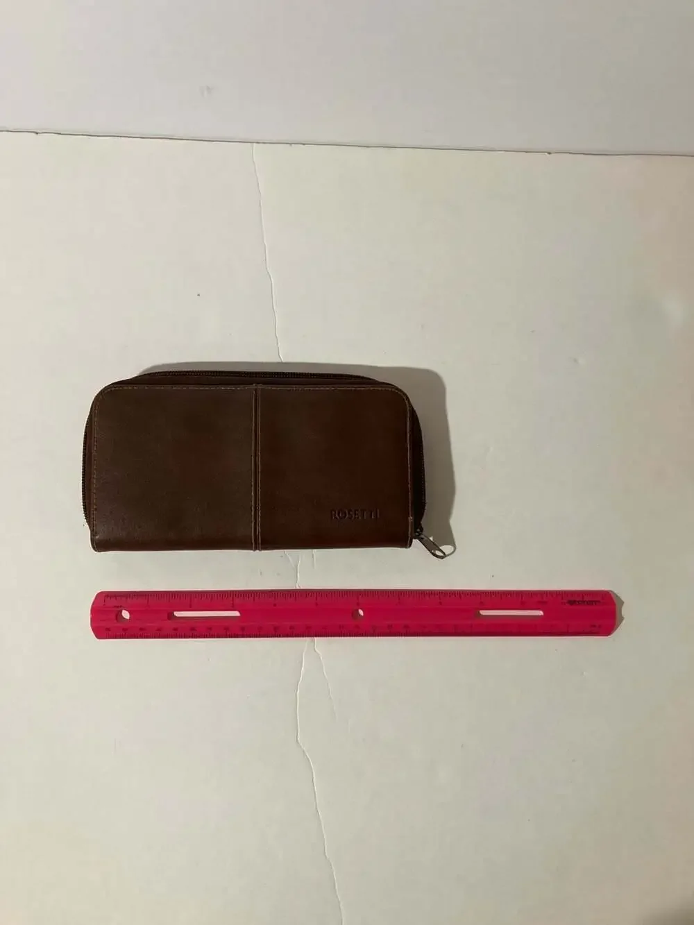 Rosetti Brown Faux Leather Zip-Around Organizer Wallet Clutch